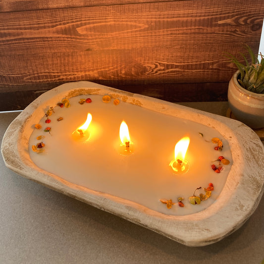 Soy Wax Wood Bowl Candle