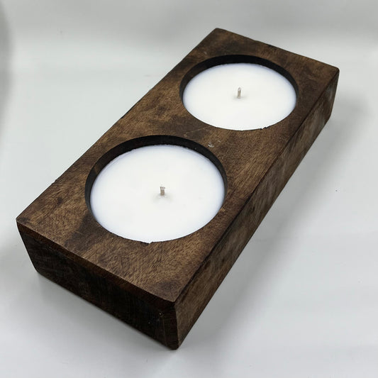 Wood Cheesemold Candle Double